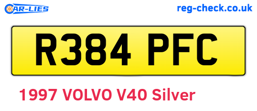 R384PFC are the vehicle registration plates.