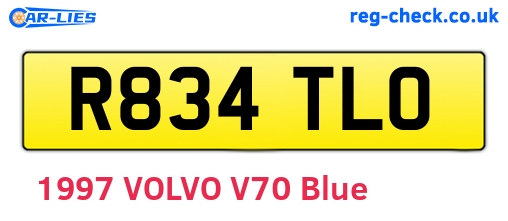 R834TLO are the vehicle registration plates.