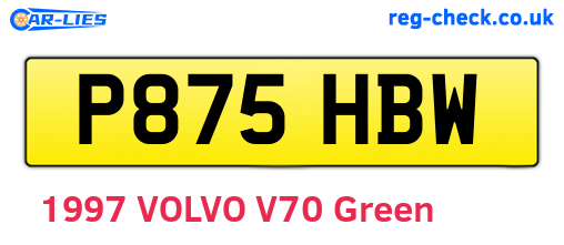 P875HBW are the vehicle registration plates.