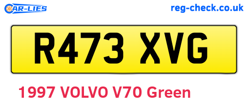 R473XVG are the vehicle registration plates.