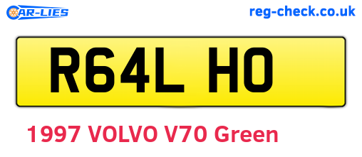R64LHO are the vehicle registration plates.