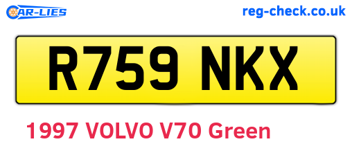 R759NKX are the vehicle registration plates.