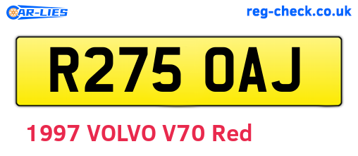R275OAJ are the vehicle registration plates.