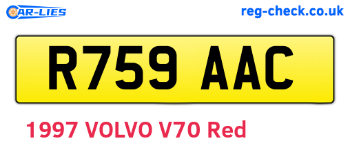 R759AAC are the vehicle registration plates.