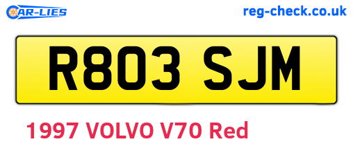 R803SJM are the vehicle registration plates.
