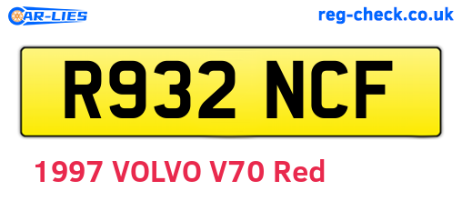 R932NCF are the vehicle registration plates.