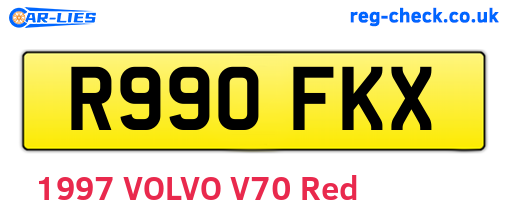 R990FKX are the vehicle registration plates.