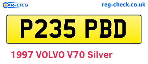 P235PBD are the vehicle registration plates.