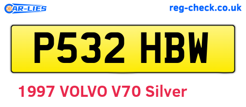 P532HBW are the vehicle registration plates.