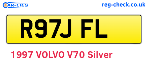 R97JFL are the vehicle registration plates.