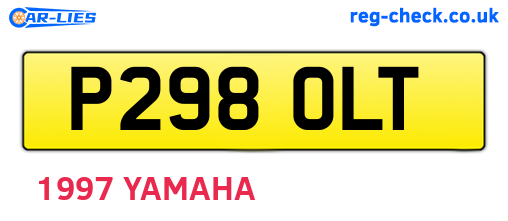 P298OLT are the vehicle registration plates.