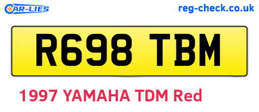R698TBM are the vehicle registration plates.