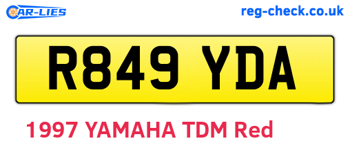 R849YDA are the vehicle registration plates.