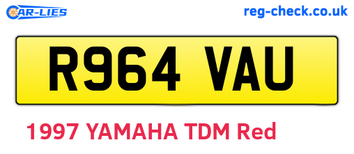 R964VAU are the vehicle registration plates.