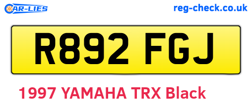 R892FGJ are the vehicle registration plates.