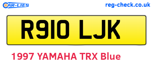 R910LJK are the vehicle registration plates.