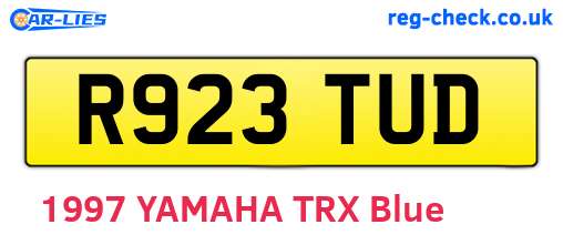 R923TUD are the vehicle registration plates.
