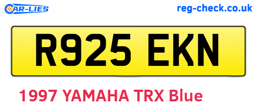 R925EKN are the vehicle registration plates.