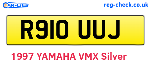R910UUJ are the vehicle registration plates.