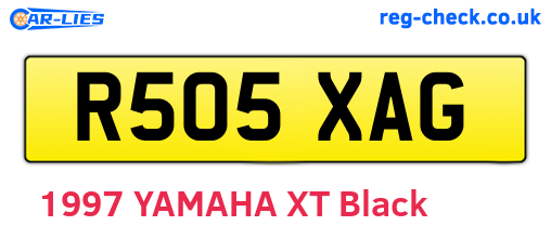R505XAG are the vehicle registration plates.