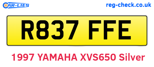 R837FFE are the vehicle registration plates.