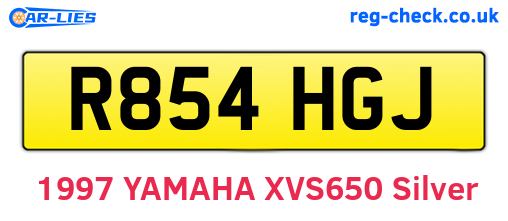 R854HGJ are the vehicle registration plates.