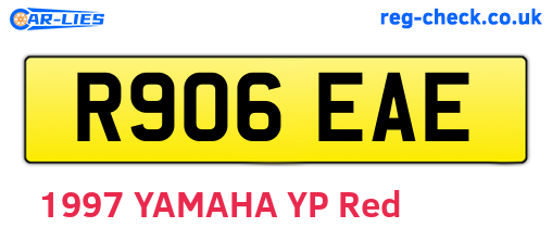 R906EAE are the vehicle registration plates.