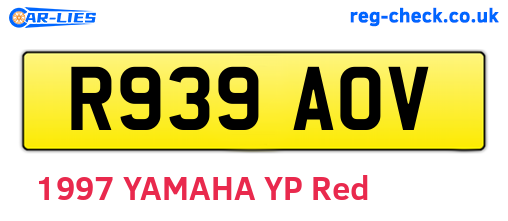 R939AOV are the vehicle registration plates.