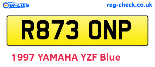R873ONP are the vehicle registration plates.