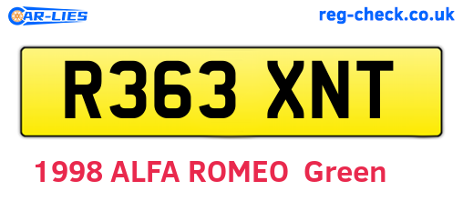 R363XNT are the vehicle registration plates.