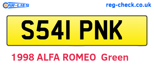 S541PNK are the vehicle registration plates.