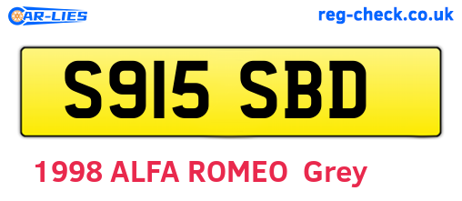 S915SBD are the vehicle registration plates.