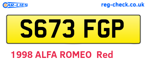 S673FGP are the vehicle registration plates.