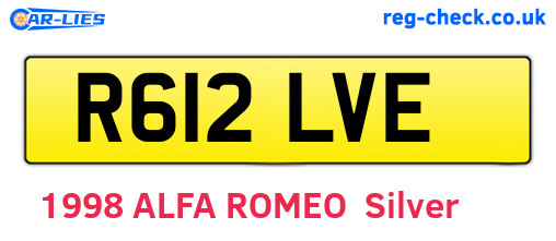 R612LVE are the vehicle registration plates.