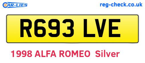 R693LVE are the vehicle registration plates.