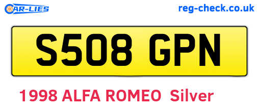 S508GPN are the vehicle registration plates.