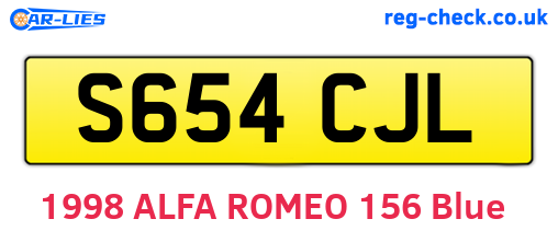 S654CJL are the vehicle registration plates.