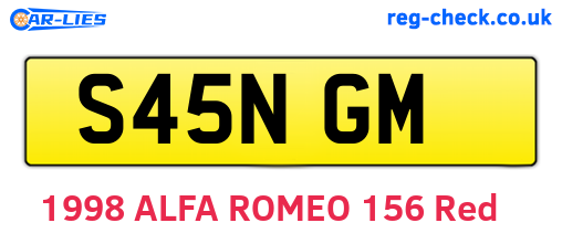 S45NGM are the vehicle registration plates.