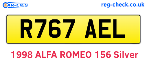 R767AEL are the vehicle registration plates.