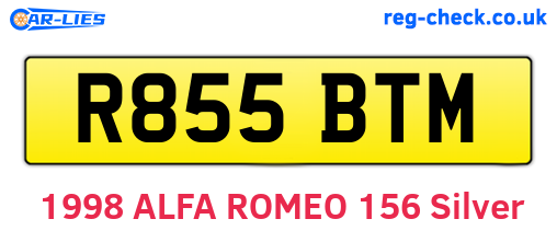 R855BTM are the vehicle registration plates.