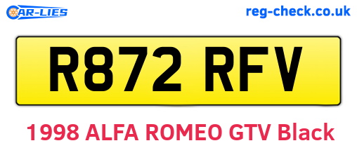 R872RFV are the vehicle registration plates.