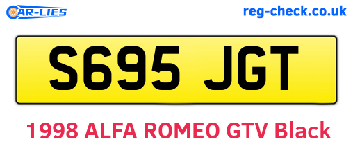 S695JGT are the vehicle registration plates.