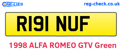 R191NUF are the vehicle registration plates.