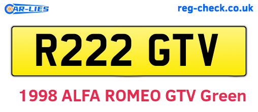 R222GTV are the vehicle registration plates.