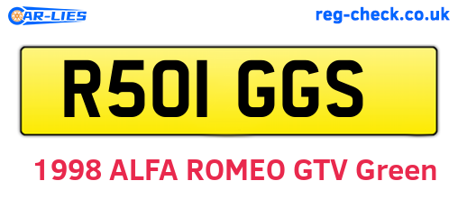 R501GGS are the vehicle registration plates.