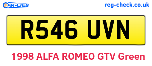 R546UVN are the vehicle registration plates.