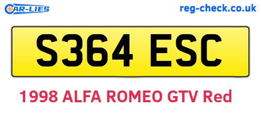 S364ESC are the vehicle registration plates.