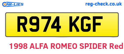 R974KGF are the vehicle registration plates.