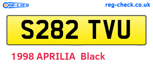 S282TVU are the vehicle registration plates.