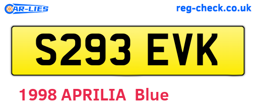 S293EVK are the vehicle registration plates.